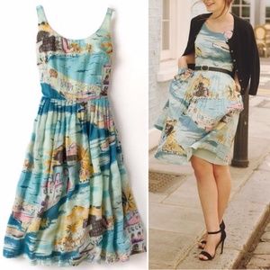 Boden "Nancy" Dress in Vintage Blue Riviera Print